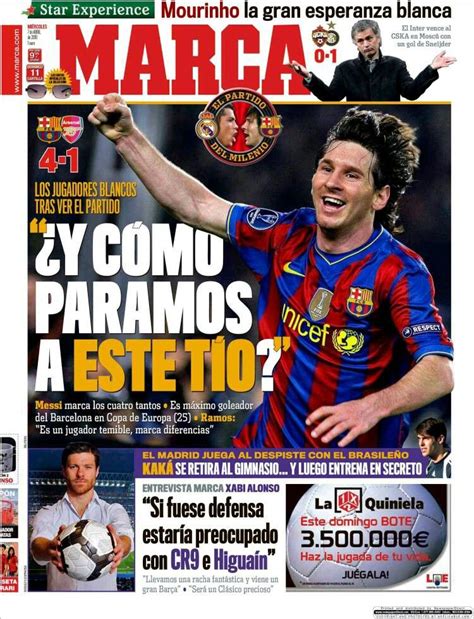 Diario Marca  7 de abril de 2010  | Diario marca, Messi, Copa de europa