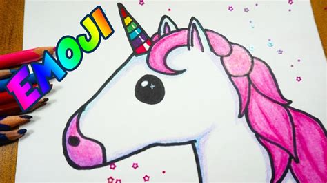 Dibuja al Emoji de Unicornio paso a paso  fácil  con ...