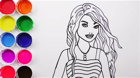 Dibuja y Colorea Barbie de Arco Iris   Dibujos Para Niños ...