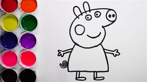 Dibuja y Colorea Peppa Pig de Arco Iris   Dibujos Para ...