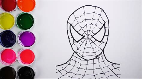 Dibuja y Colorea Spiderman de Arco Iris   Dibujos Para ...