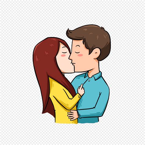 dibujado a mano dibujos animados pareja besándose Imagen ...