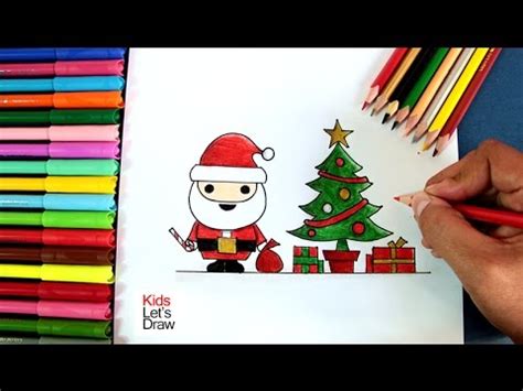 Dibujando a Papa Noel y el Árbol de Navidad  Fácil ...