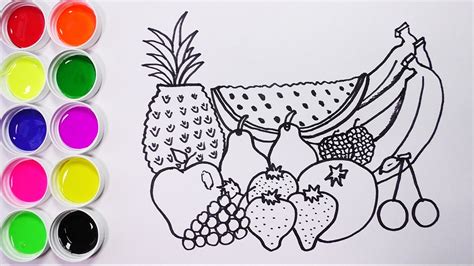 Dibujando y Coloreando Frutas Para Niños   Dibujos Para ...