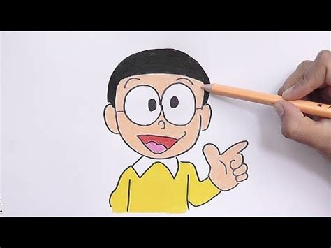 Dibujando y pintando a Nobita  Doraemon    Drawing and ...