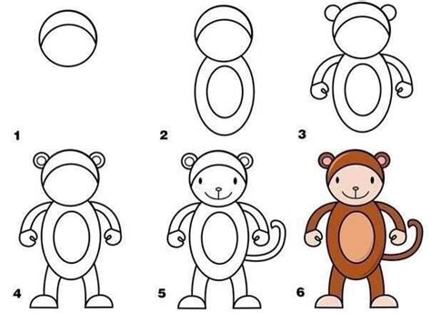 Dibujar paso a paso | Monkey drawing, Drawings, Animal drawings