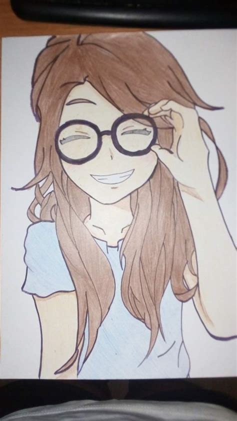 Dibujo chica kawaii con lentes  | Anime, Manga y Juegos ...