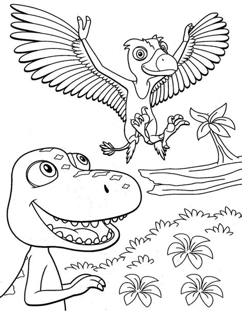 Dibujo colorear dinosaurio Bebes jugando