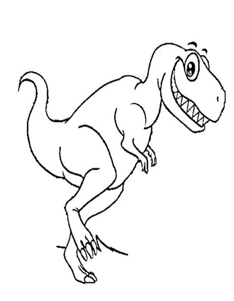 Dibujo colorear Tiranosaurio Rex sonriendo | Libro de dinosaurios para ...