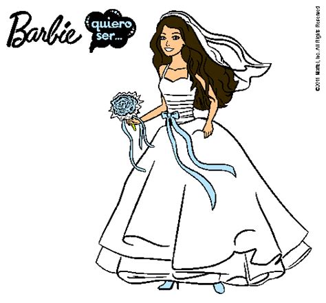 Dibujo de Barbie vestida de novia pintado por Noviaaaa en ...