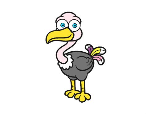 Dibujo de Cría de avestruz pintado por en Dibujos.net el ...