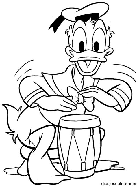 Dibujo de Donald tocando tambor