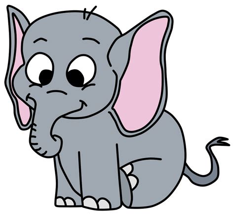 Dibujo de Elefante infantil sentado   Dibujos Fáciles