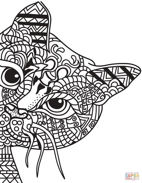 Dibujo de Gato Zentangle para colorear | Dibujos para ...