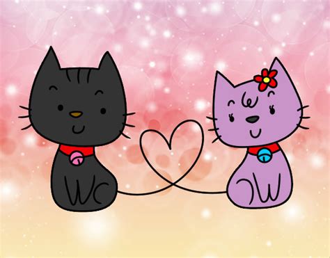 Dibujo de Gatos enamorados pintado por Carlotox99 en ...