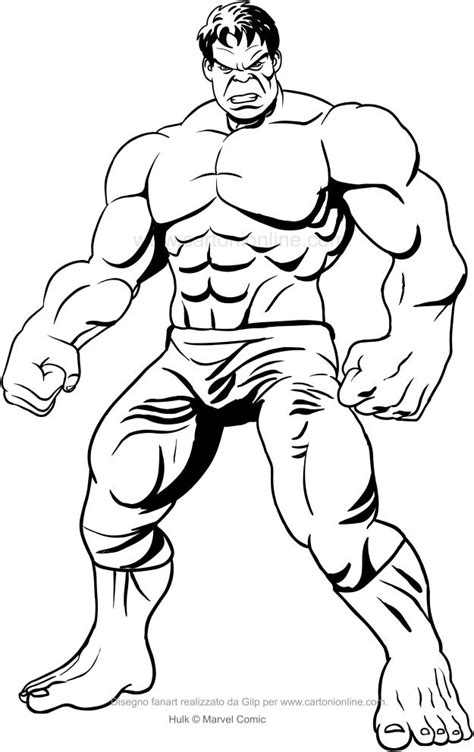 Dibujo de Hulk frontal para imprimir y colorear | Desenhos ...