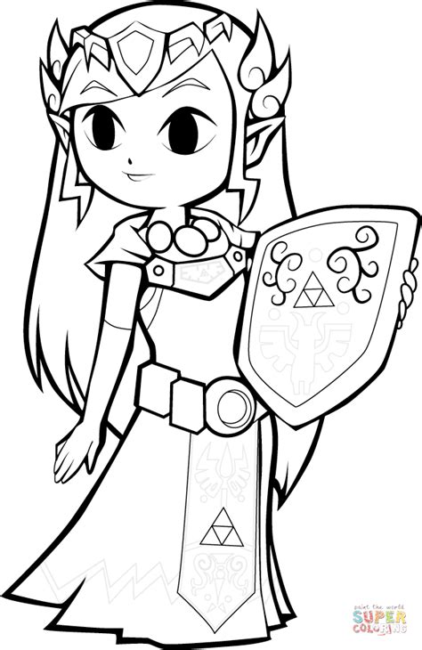 Dibujo de La Princesa Zelda para colorear | Dibujos para colorear ...