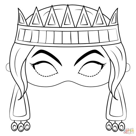 Dibujo de Máscara de Reina para colorear | Dibujos para ...