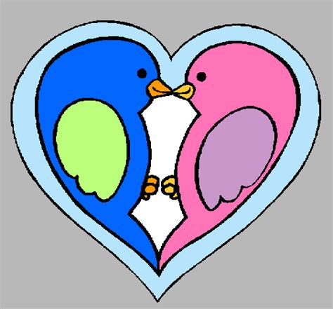 Dibujo de Pajaritos enamorados pintado por Pajaritos en Dibujos.net el ...
