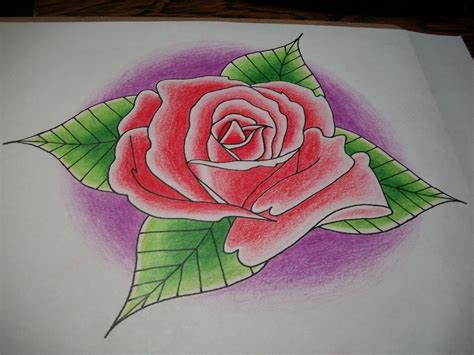 dibujo de rosa a lapices de color   Taringa!