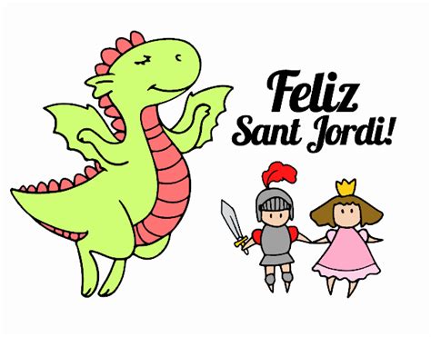 Dibujo de Sant Jordi y el dragon son amigos pintado por en ...