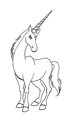 Dibujo de un unicornio de perfil