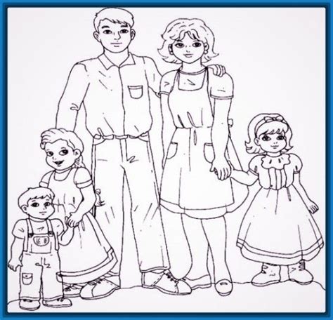 Dibujo de una familia extensa para colorear | Dibujos fáciles de hacer ...