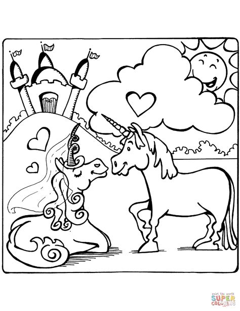 Dibujo de Unicornios enamorados para colorear | Dibujos ...