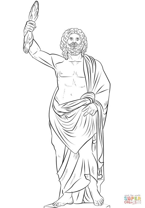 Dibujo de Zeus el Dios Griego para colorear | Dibujos para colorear ...