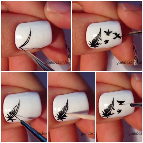 Dibujo en uñas blancas | Nail designs, Nail art diy, Diy nails
