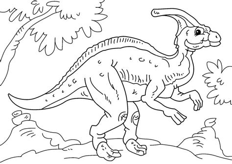 Dibujo para colorear dinosaurio   parasaurolophus ...