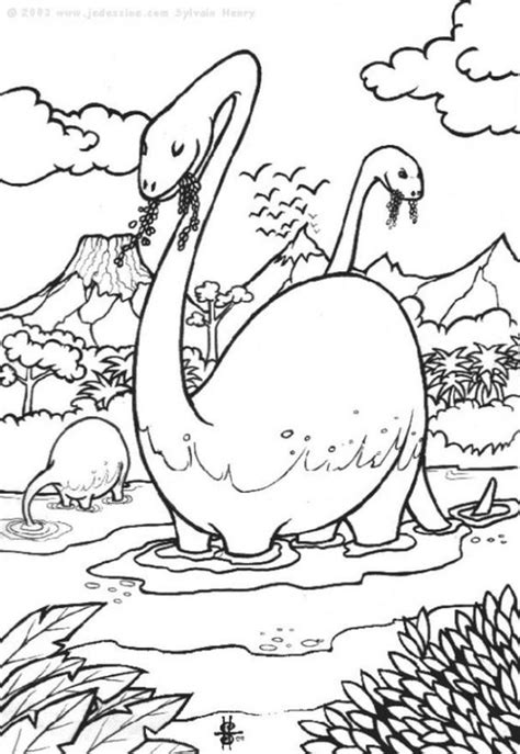 Dibujo para colorear Dinosaurios en el agua   Dibujos Para Imprimir ...