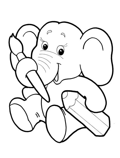 Dibujo para colorear   Elefante bebe