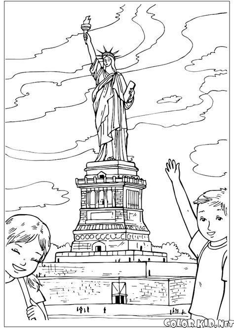 Dibujo para colorear   Estatua de la Libertad