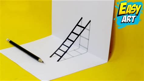 Dibujos 3D   Como Dibujar una Escalera 3D   Drawing 3D   How to Draw ...