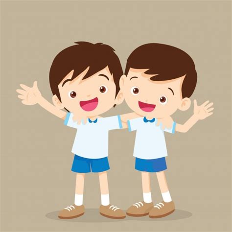 Dibujos: amigos saludando animados | Hombre amistad   dos muchachos ...
