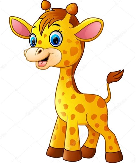 Dibujos animados bebé jirafa vector, gráfico vectorial ...