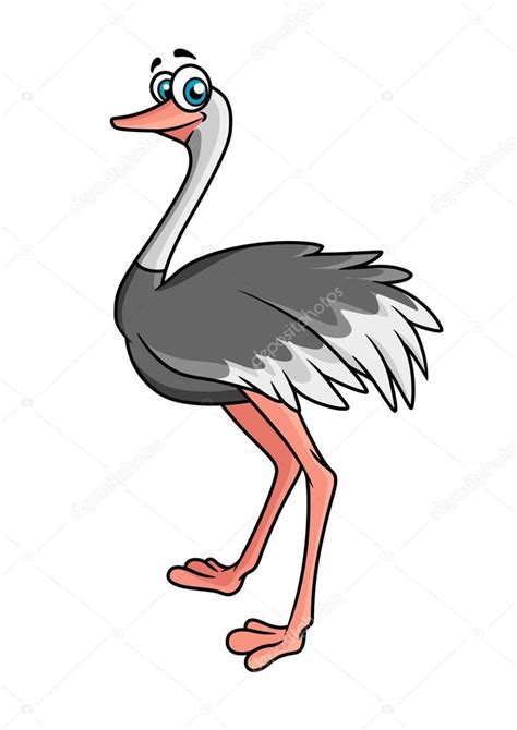 dibujos animados de avestruz — Vector de stock ...