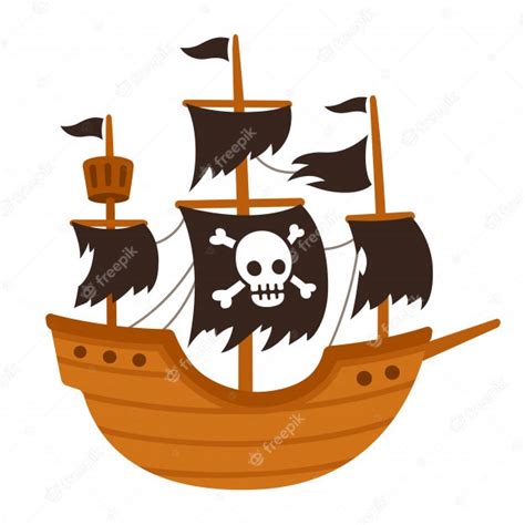 Dibujos animados de barco fantasma pirata | Vector Premium