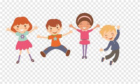Dibujos animados de niños felices m, saltar, animado png ...