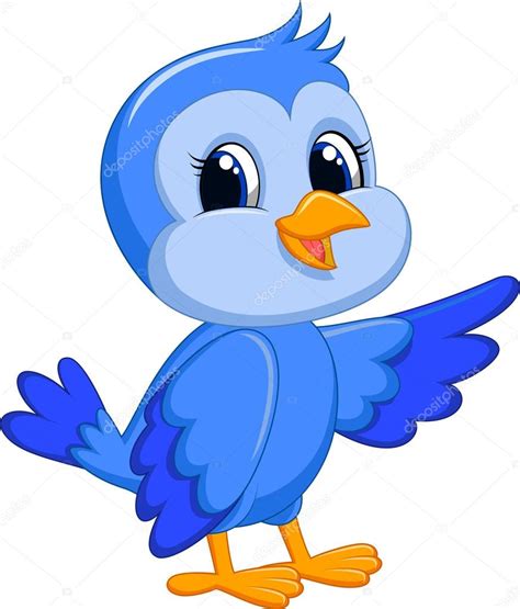 Dibujos animados de pájaro azul — Vector de stock ...