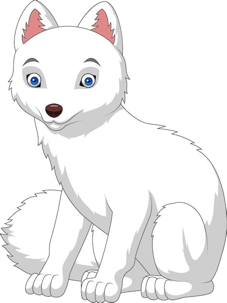 Dibujos animados de zorro ártico aislado sobre fondo blanco | Descargar ...