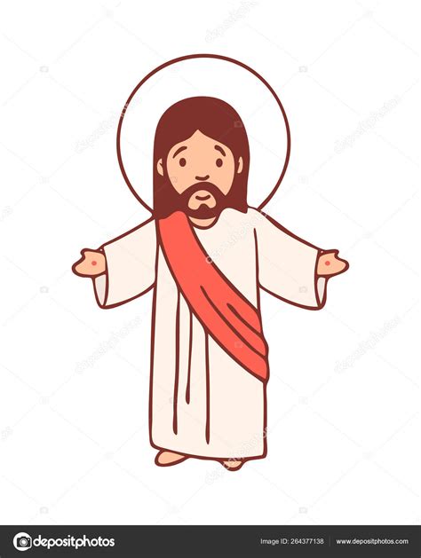 Dibujos animados digitales de Jesucristo — Vector de stock ...