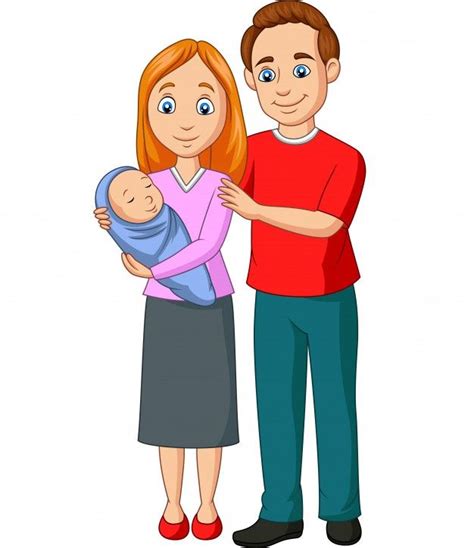 Dibujos animados familia feliz sobre fon... | Premium ...