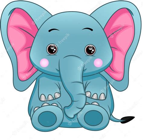 Dibujos animados lindo elefante | Vector Premium
