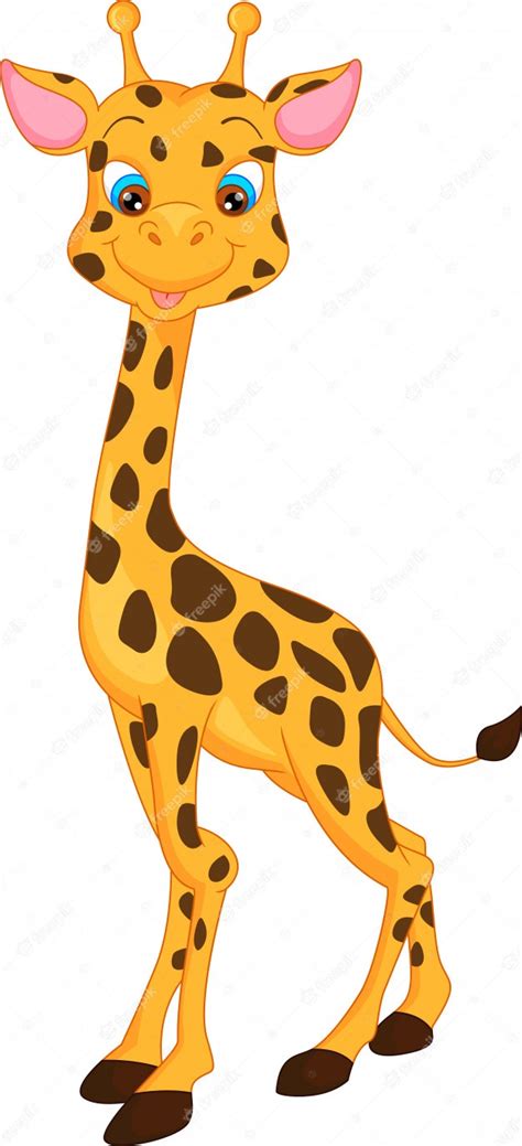 Dibujos animados lindo jirafa | Vector Premium