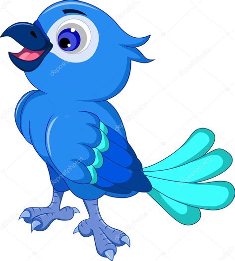 Dibujos animados lindo pájaro azul para usted diseño — Archivo Imágenes ...