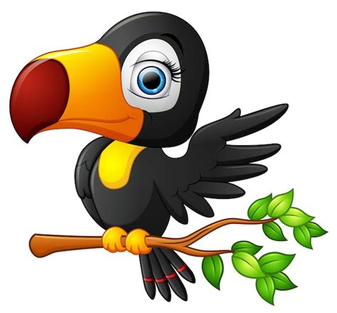Dibujos animados lindo pájaro tucán | Vector Premium