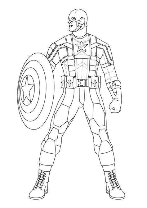 Dibujos de Atrevido Capitán América para Colorear, Pintar ...