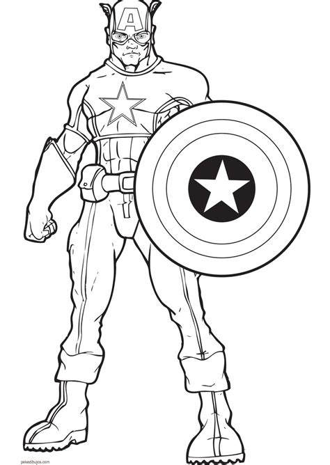 Dibujos de Capitán América para colorear